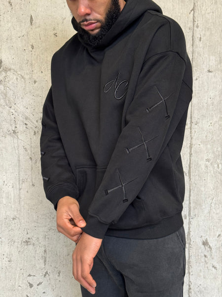 “TASH” Needle Hoodie - Black