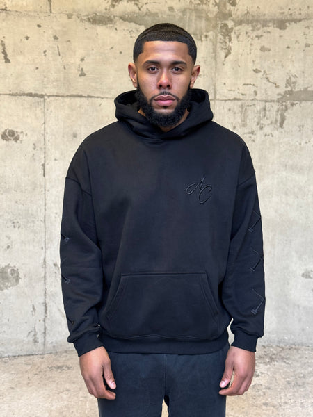 “TASH” Needle Hoodie - Black