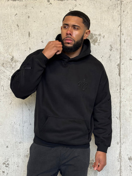 “TASH” Needle Hoodie - Black